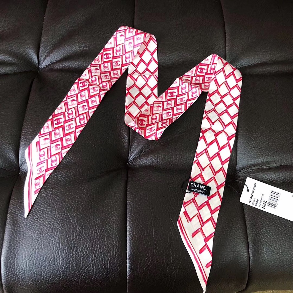 Khăn Quàng Cổ / Túi Xách Bằng Lụa Họa Tiết Chữ CC 2022 Cho Nữ