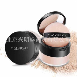 Phấn phủ bột kiềm dầu MayCreate - tặng 1 cọ trang điểm