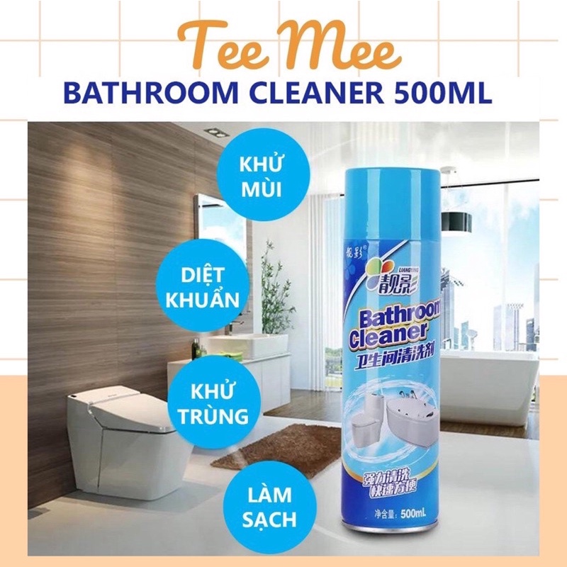 Chai xịt bọt tuyết tẩy rửa nhà tắm màu xanh sạch mọi vết ố - Tee &amp; Mee