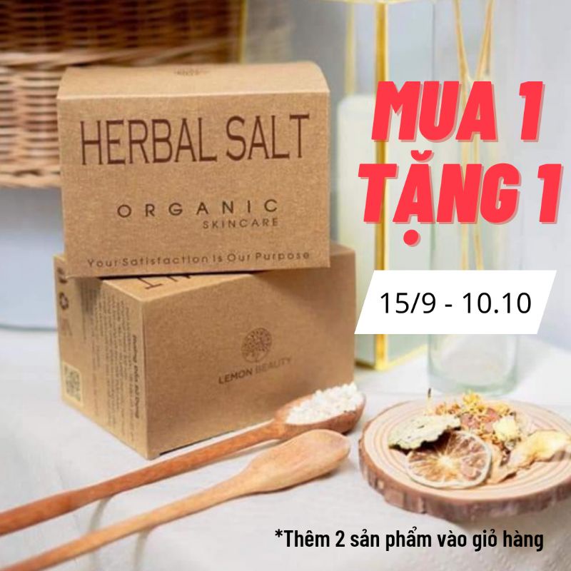 Thảo dược xông mặt thải độc muối hồng Himalaya - Herbal Salt làm sạch da Lemon Beauty (set 8 gói, kèm quà)8