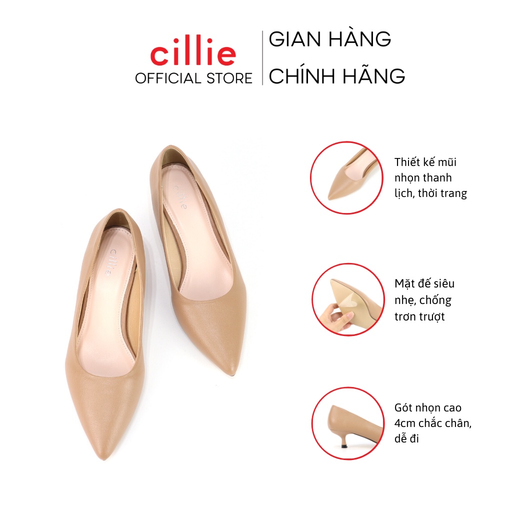 Giày cao gót thời trang nữ kiểu dáng basic mũi nhọn thanh lịch thon gọn bàn chân gót cao 3cm Cillie 1013