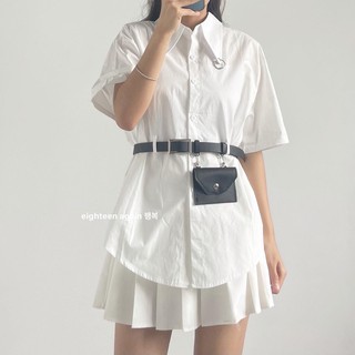 Sơ mi tay ngắn kèm dây lưng
