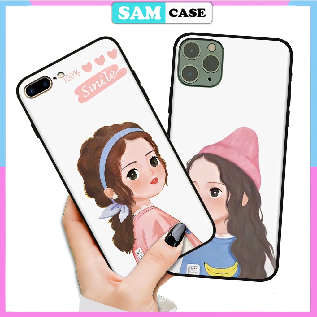Ốp lưng điện thoại iphone 5 5s 5se 6 6s 7 8 X Xr Xs 11 12 13 Plus Pro Max in hình họa tiết cô gái cute - Samcase