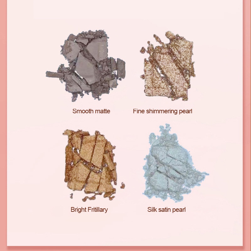 Bảng Phấn Mắt 4 Màu Sắc Hiệu Ứng Lì/ Ánh Nhũ Lên Màu Cực Chuẩn