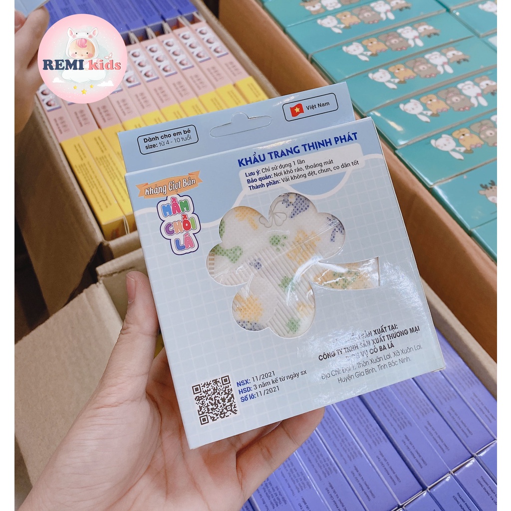 Khẩu trang Mầm Chồi Lá kháng giọt bắn (Hộp 10c)