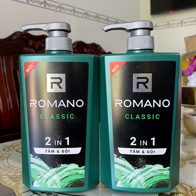 Dầu gội Sữa tắm Romano hương nước hoa Vip 2 trong 1 (2in1) (2 in 1) Classic/ Force/ Attitude/ Gentleman 650g (650gr)