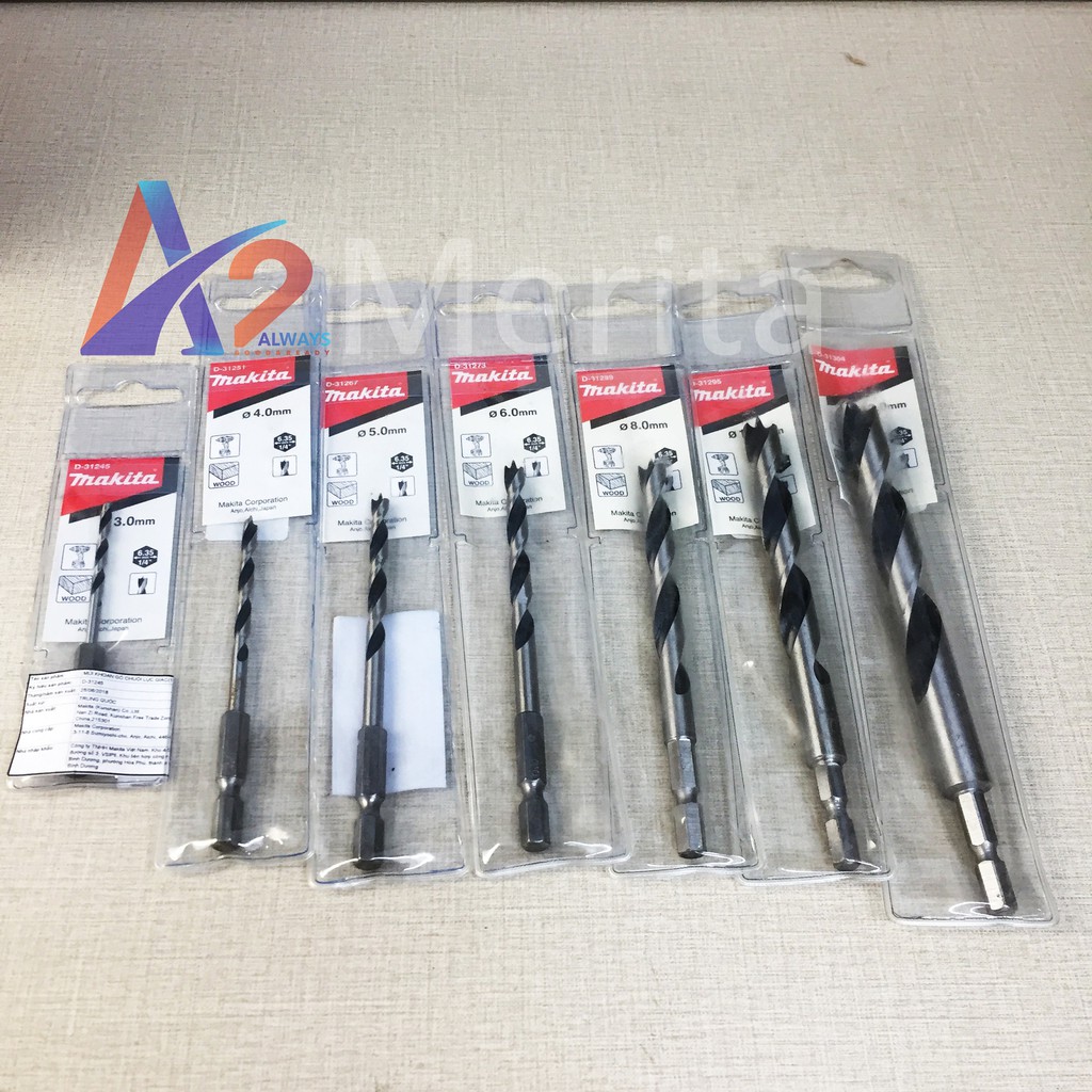 Mũi khoan gỗ đuôi lục giác 1/4in  Makita