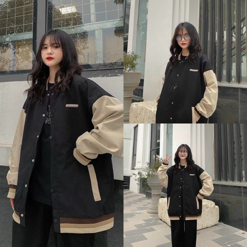 Áo bomber  Áo khoác jacket raglan form rộng unisex nam nữ PHULA style Hàn Quốc Ulzzang mặc tone dáng