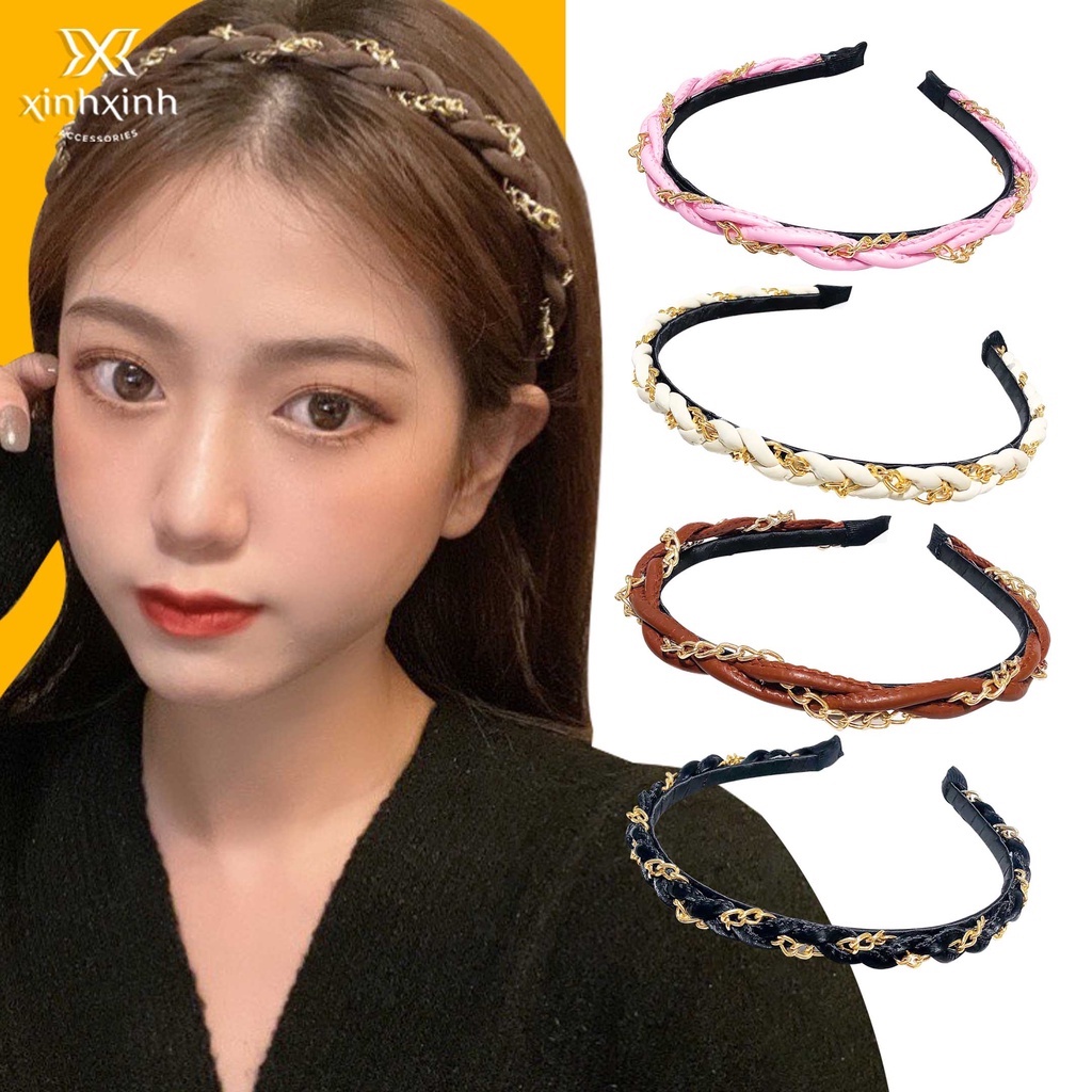 Xước tóc, bờm tóc da xích bện - Xinh Xinh Accessories