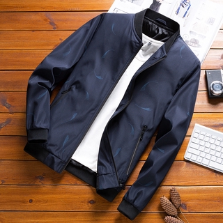 Jacket men's casual plain jacket multi-pocket stand collar jacket