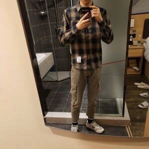 Áo sơ mi nam kẻ caro vừa sọc xanh nâu có túi ngực | BigBuy360 - bigbuy360.vn