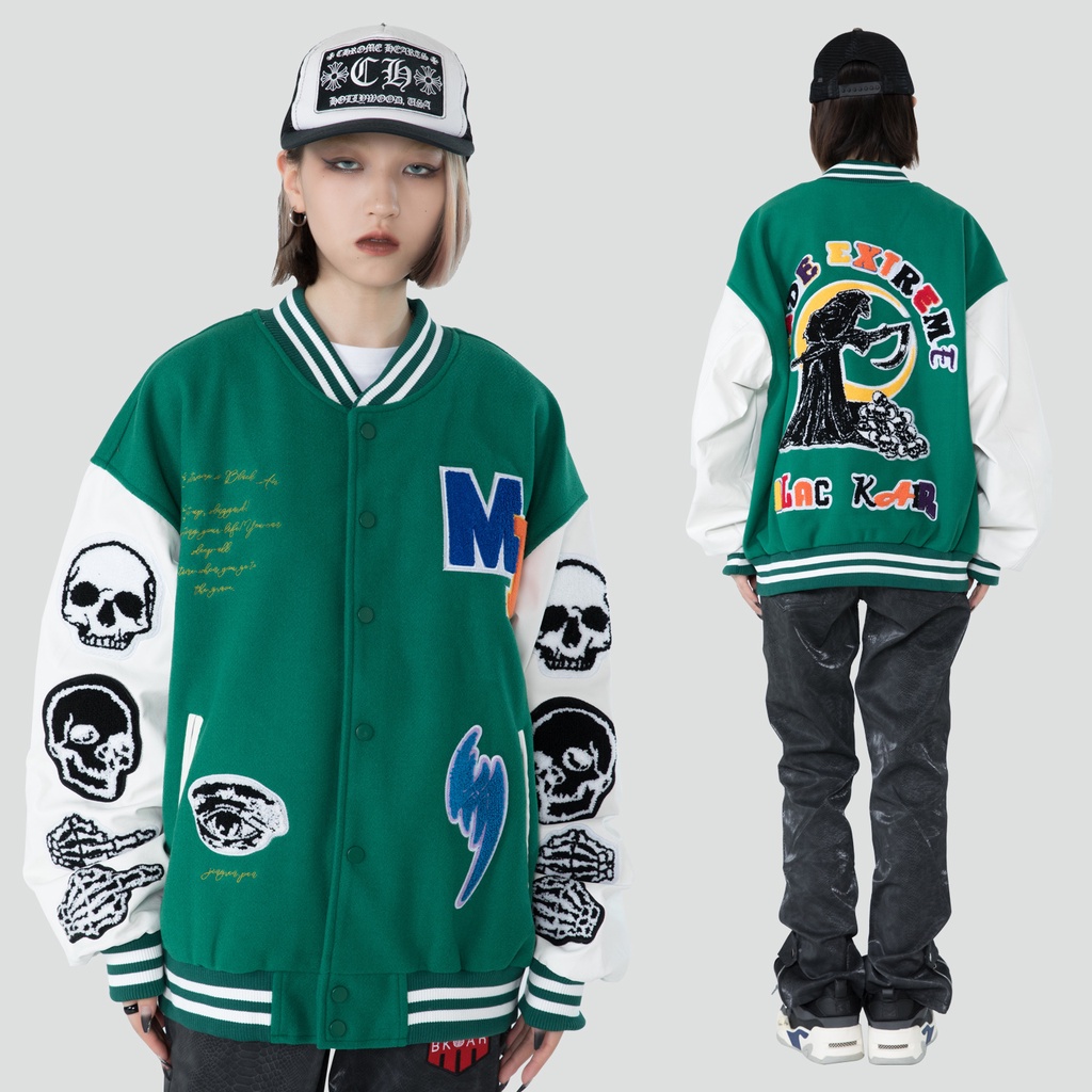 Áo khoác Bomber Made Extreme x Blackair Gothic Embroidered Varsity