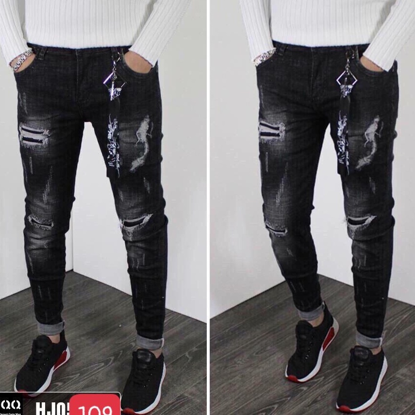 Quần jean nam đen rách cao cấp - Chất liệu Denim, co dãn tốt Thời Trang Nam Nữ Gemini KVS109 | BigBuy360 - bigbuy360.vn