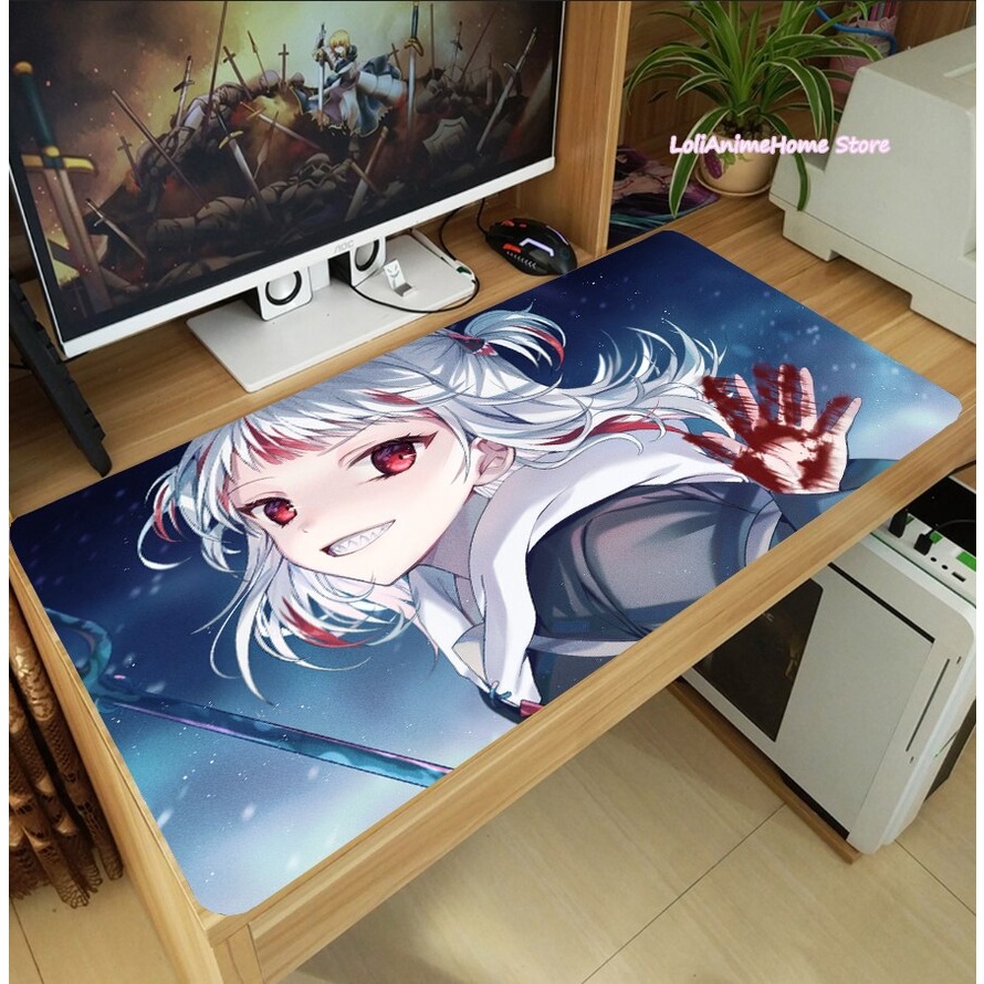 Tấm Lót Chuột Và Bàn Phím Cỡ Lớn In Hình Anime Gura Gawr YouTuber Chống Trượt Tiện Dụng Cho Học Sinh