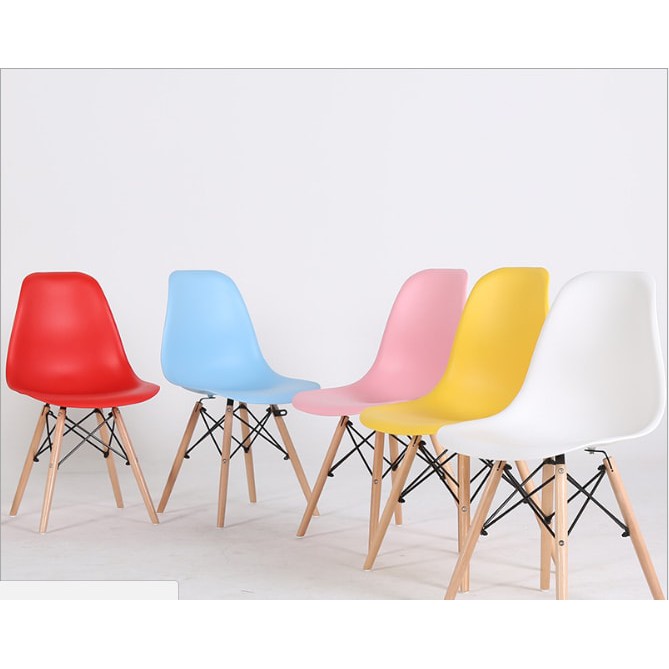 Ghế nhựa chân gỗ siêu phong cách - chọn màu
