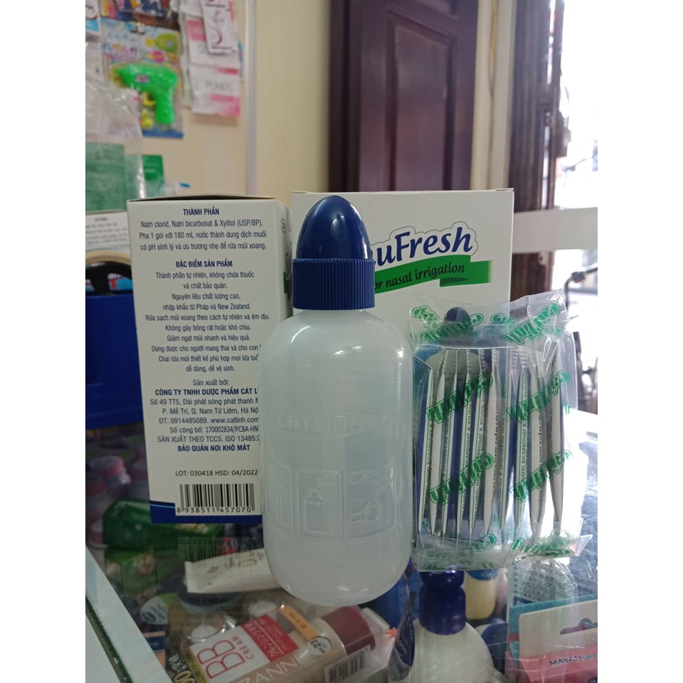 Bình Rửa Mũi SinuFresh 180ml Kèm Muối