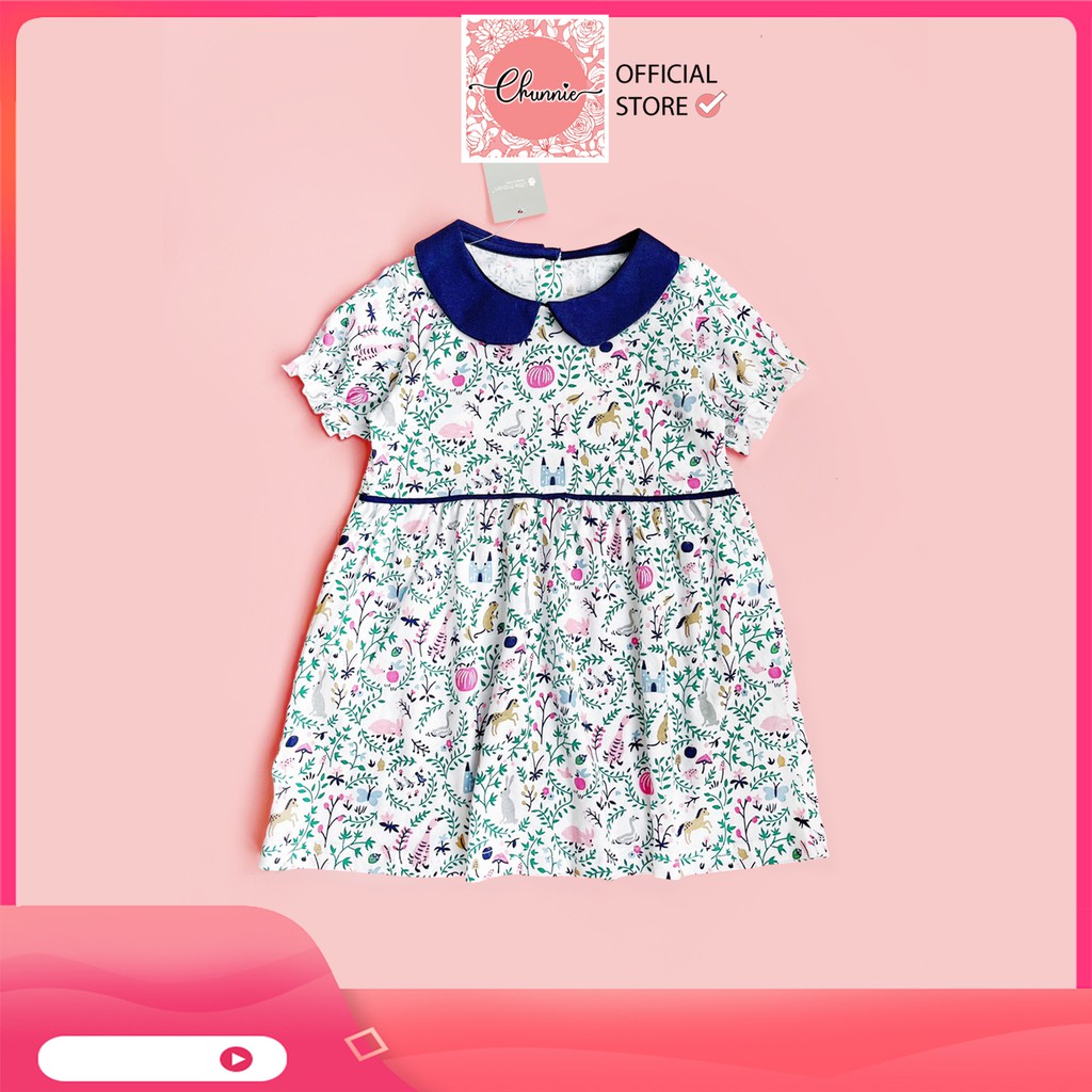 Váy hoa nhí LITTLE MAVEN chất cotton siêu mềm mịn, thoáng mát bé gái