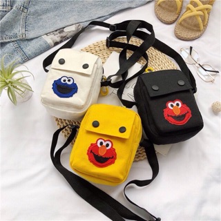 Túi tote vải Street Elmo kiểu đeo chéo nữ Hàn Quốc