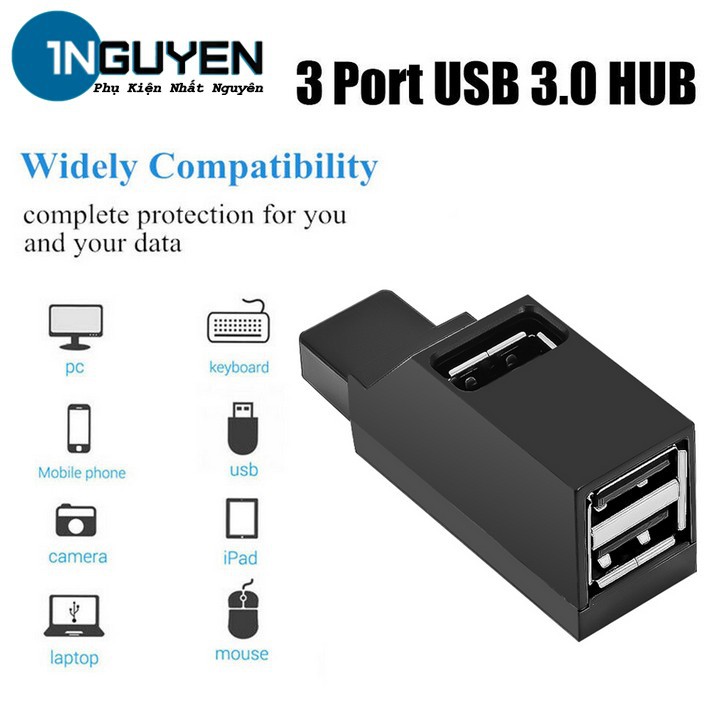 Hub USB 3.0 bộ chia cổng USB 3 cổng tốc độ cao, mini, tiện dụng