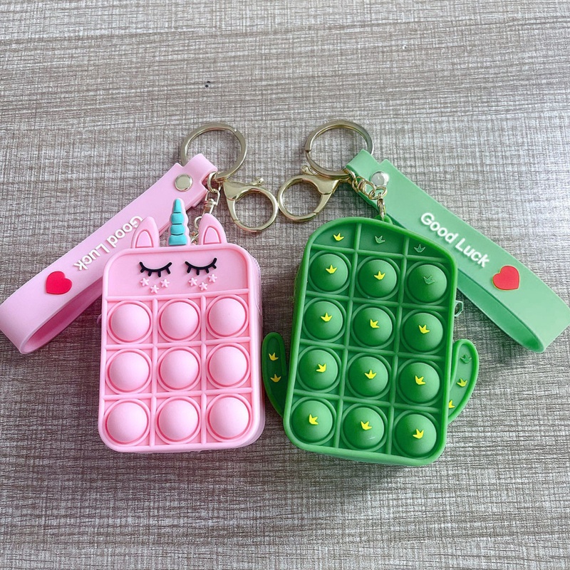 Seng Popit Đồ Chơi Bóp Bong Bóng Mini Giảm Căng Thẳng Hình Ví Tiền Xu