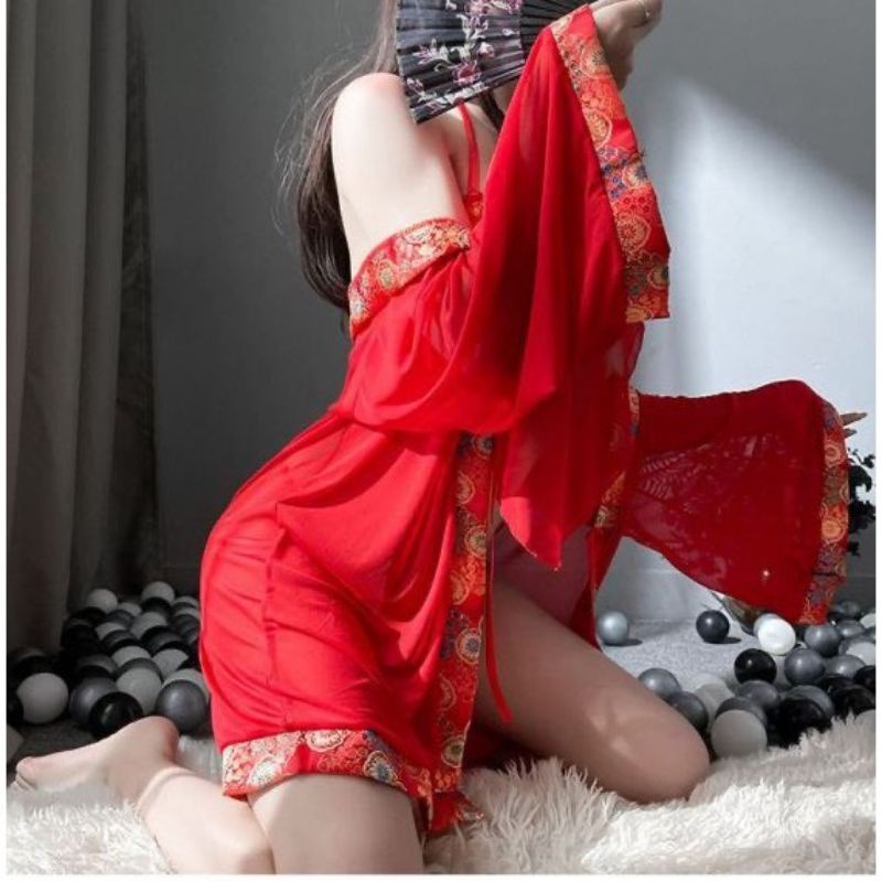 Cosplay cổ trang Võ Tắc Thiên - áo choàng ngủ Trung Hoa kèm yếm và quần lọt khe | BigBuy360 - bigbuy360.vn