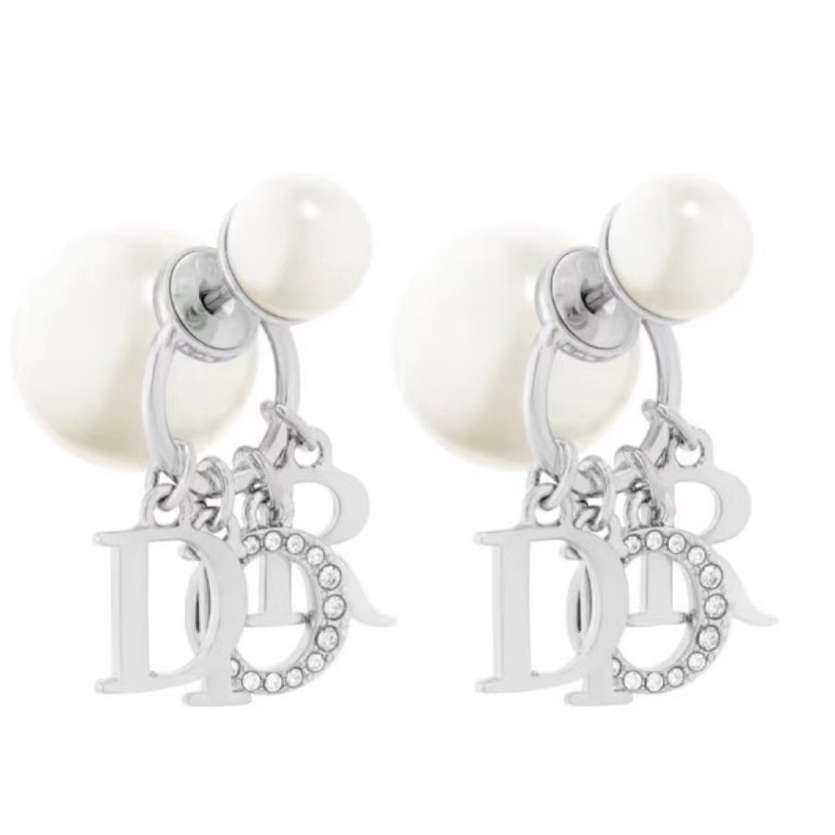 Bông Tai Mạ Bạc 925 Hình Chữ Cái Đính Hạt Nhỏ Xinh