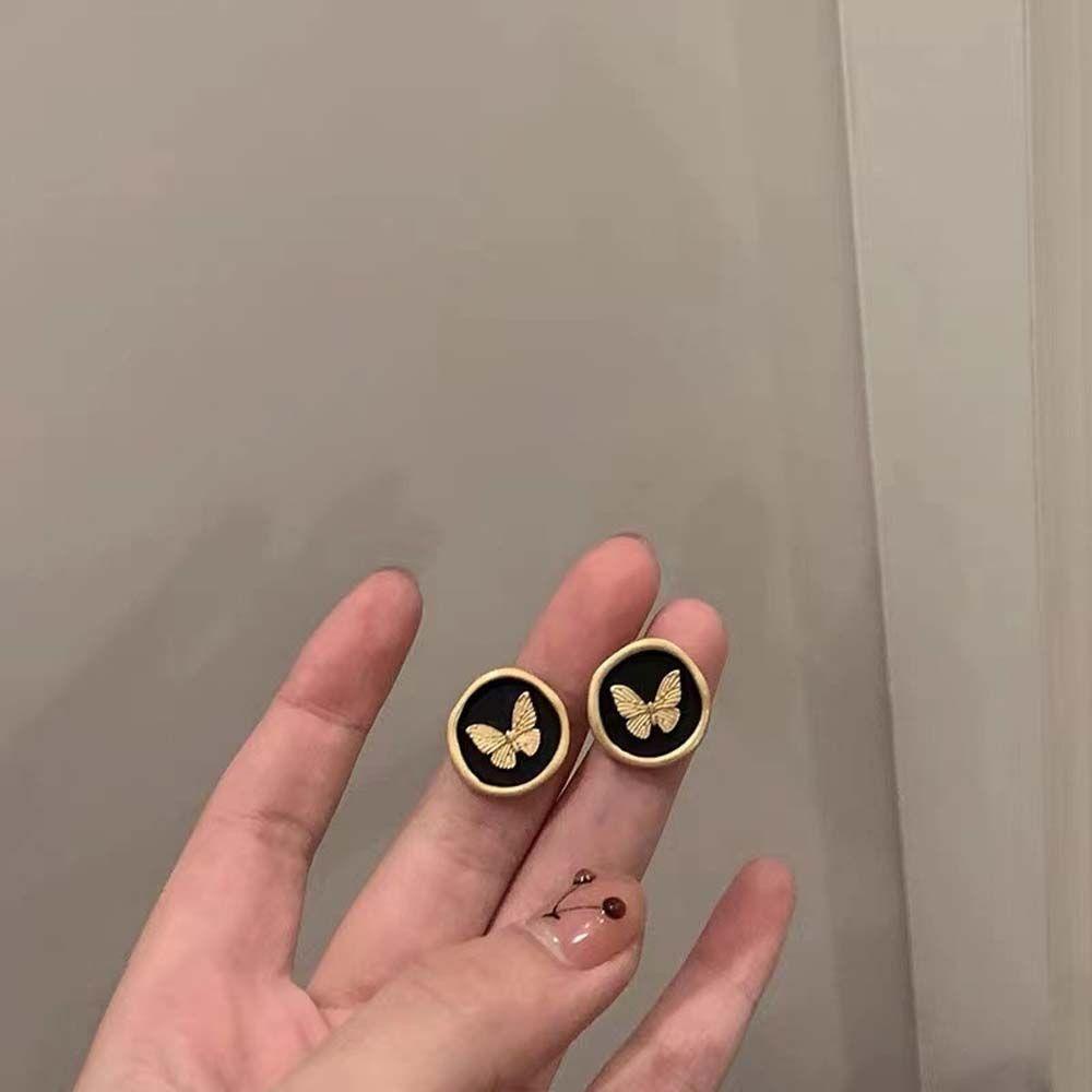 Bông Tai Hình Bướm Bằng Kim Loại Dễ Thương Phong Cách Retro VANES1