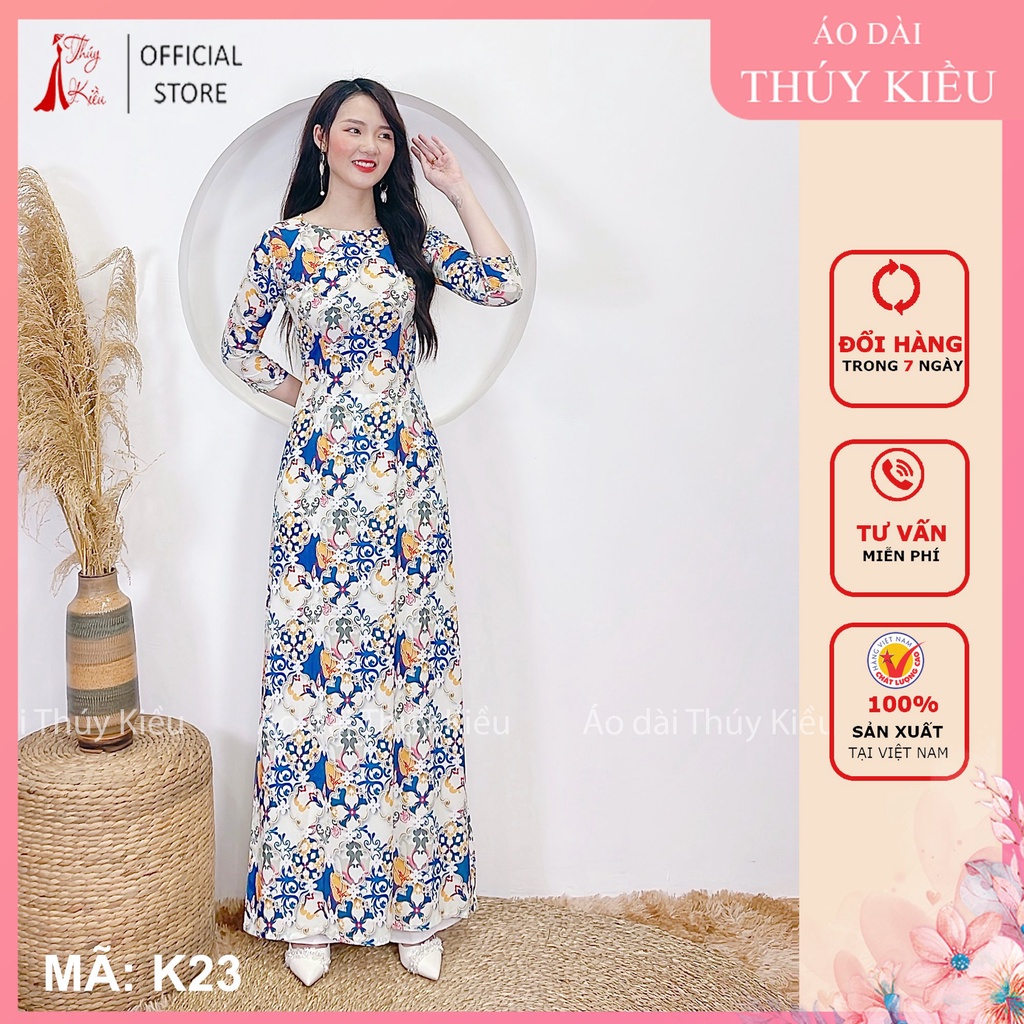 Áo dài nữ truyền thống thiết kế may sẵn tết cách tân nữ cô ba sài gòn K22 Thúy Kiều mềm mại co giãn áo dài giá rẻ