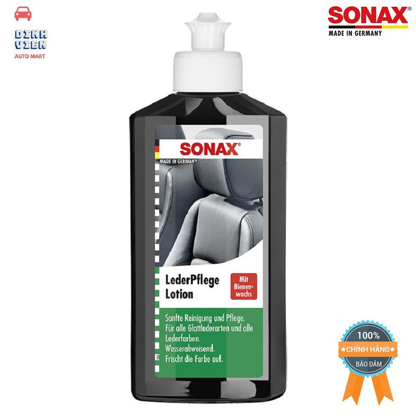 Kem Bảo dưỡng da Sonax Leather Care 250ml 291141 phục hồi và tạo lại độ bóng sáng cho chất liệu da, giúp da mềm đẹp.