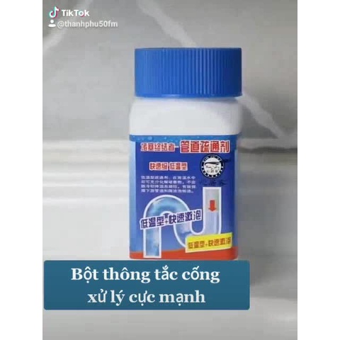 Bột thông cống Cực mạnh hàn Quốc sử lý tắc ngẽn bồn rửa bát và bồn cầu hiệu quả hộp màu xanh