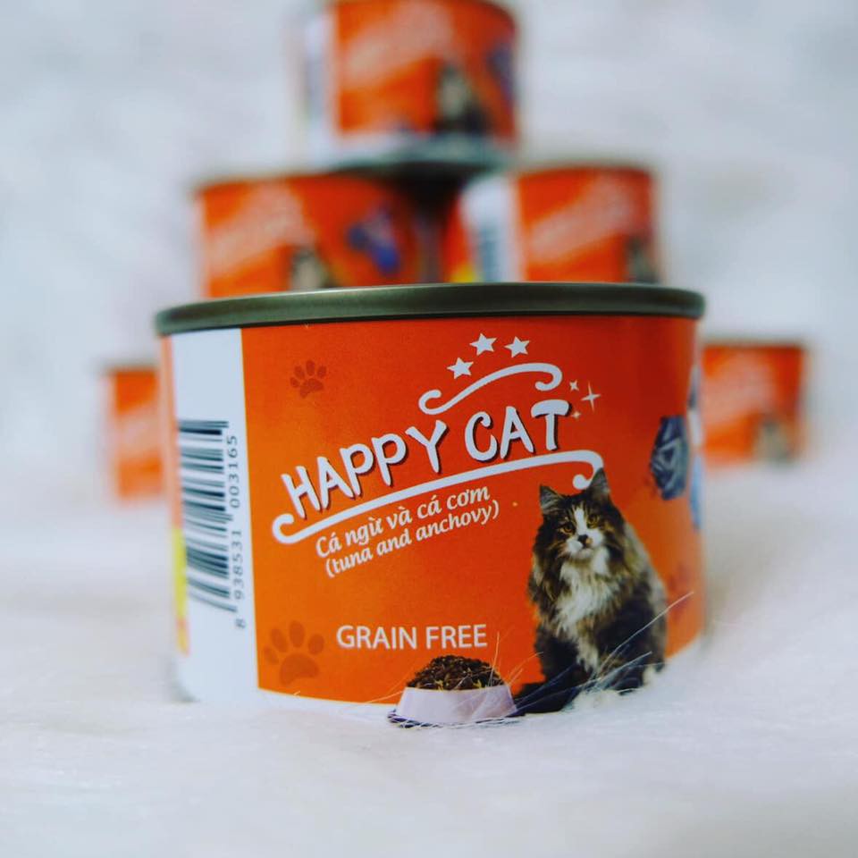 160g - Pate Happy Cat nhiều vị dành cho mèo, thức ăn dạng ướt cho mèo, pate lon nhiều vị -  Kitty Pet Shop BMT