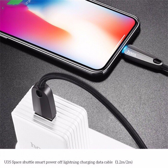 Dây Cáp Sạc Nhanh Tự Ngắt HOCO U35 iPhone, Samsung chân Lightning Micro USB Dài 1,2M - Hàng Chính Hãng