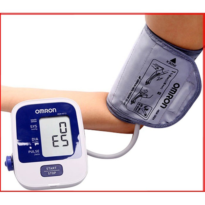 🌟Máy đo huyết áp bắp tay- Omron Hem 8712🌟 (Trắng phối xanh)