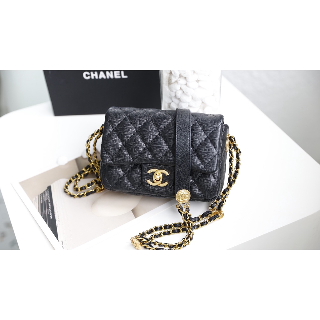 Túi Đeo Chéo Clasic Da Sần Xích Đồng Xu Vip 2022 Cao Câp Hàng Có Sẵn