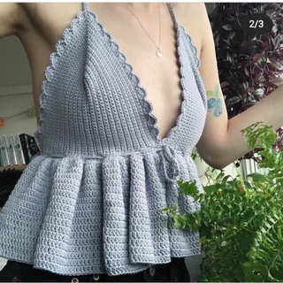 Áo Len Móc CROPTOP 2 Dây