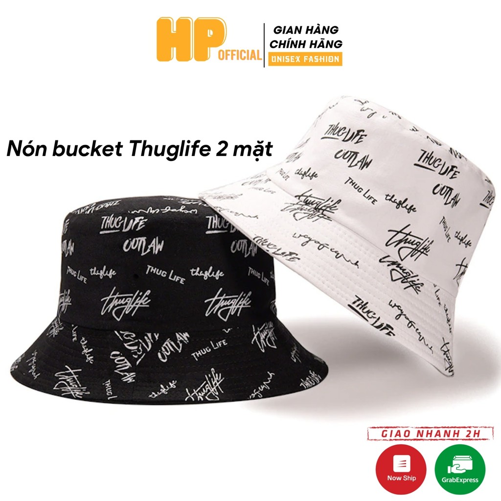 Mũ bucket 2 mặt Thuglife ❤️ Nón tai bèo vành tròn hoạ tiết nhiều màu sắc Ulzzang form unisex nam nữ