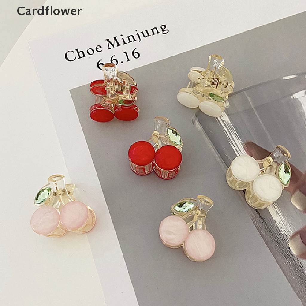 &lt; Cardflower &gt; Kẹp Tóc Móng Vuốt Hình Quả Cherry Dễ Thương Phong Cách Hàn Quốc Cho Nữ