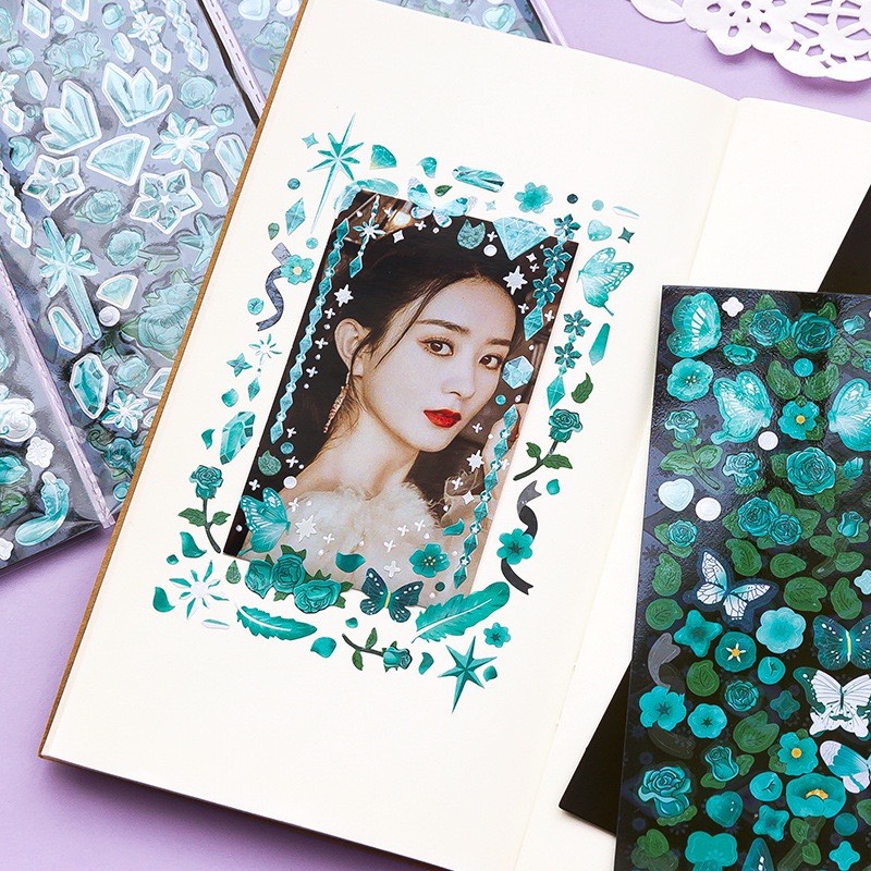 Hình dán sticker trang trí top loader siêu xinh HDT06