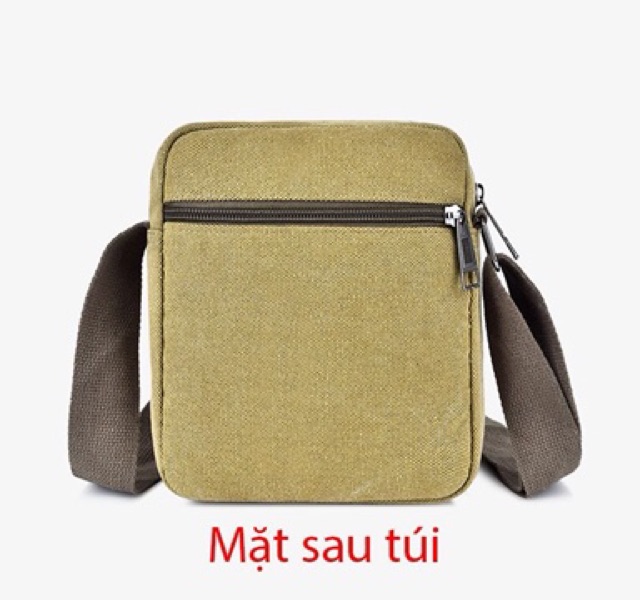 Túi đeo chéo vải bố puanti