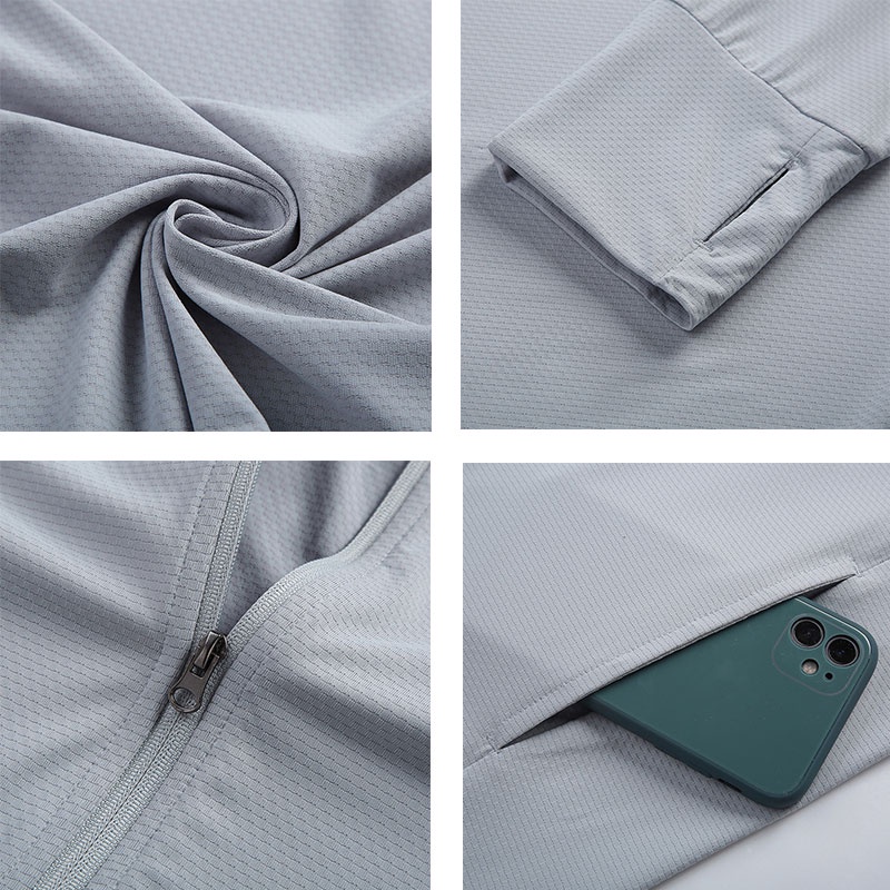 Áo Khoác Hoodie Thể Thao Tay Dài Chống Tia UV Thoáng Khí Thời Trang Cho Nam