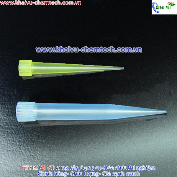 Gói 1000 cái đầu côn đầu tip cho Micropipet xanh 1000uL - vàng có khía 200uL