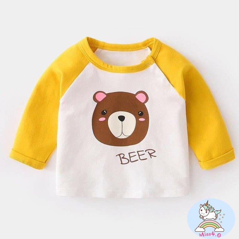 ÁO THUN DÀI TAY COTTON CHO BÉ TRAI BÉ GÁI D225  -D1900