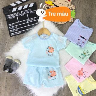 Xưởng xả kho Set 5 bộ quần áo sơ sinh cộc tay cotton cho bé trai, bé gái