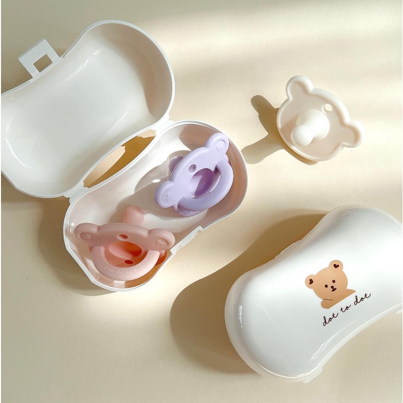 Dottodot Hộp đựng thìa , ti giả Hàn Quốc cho bé trai , bé gái