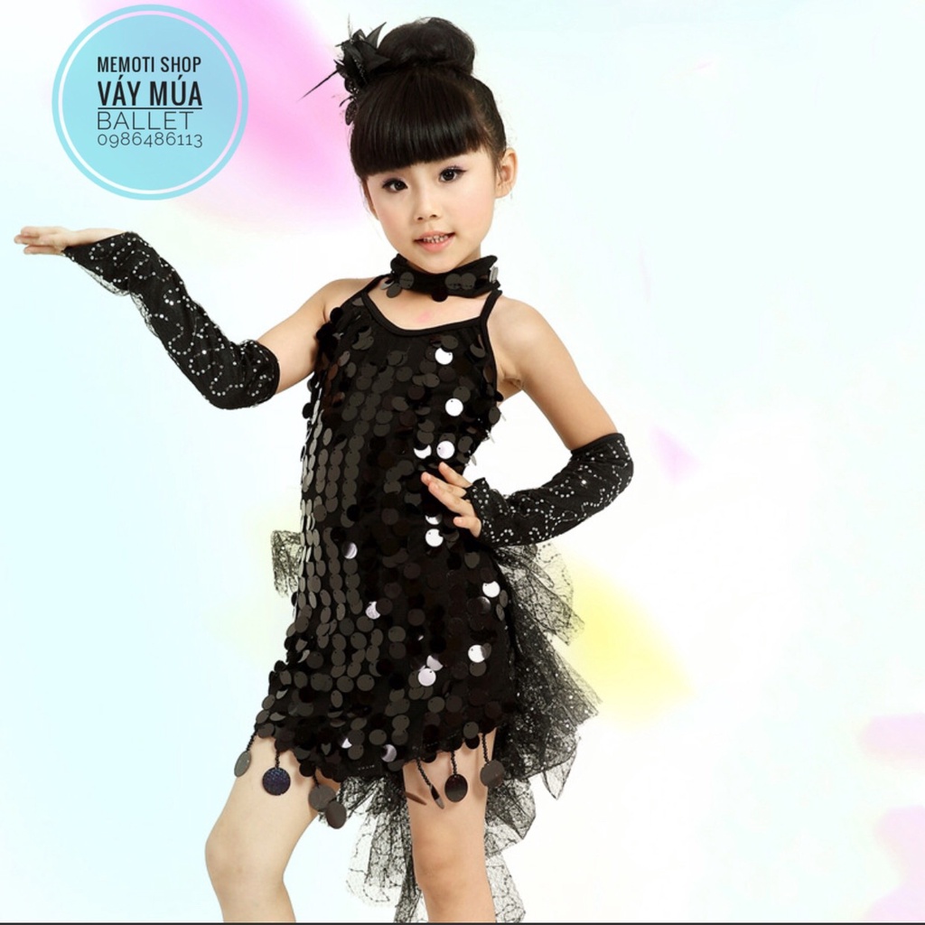 Bộ khiêu vũ kimsa đen cho bé