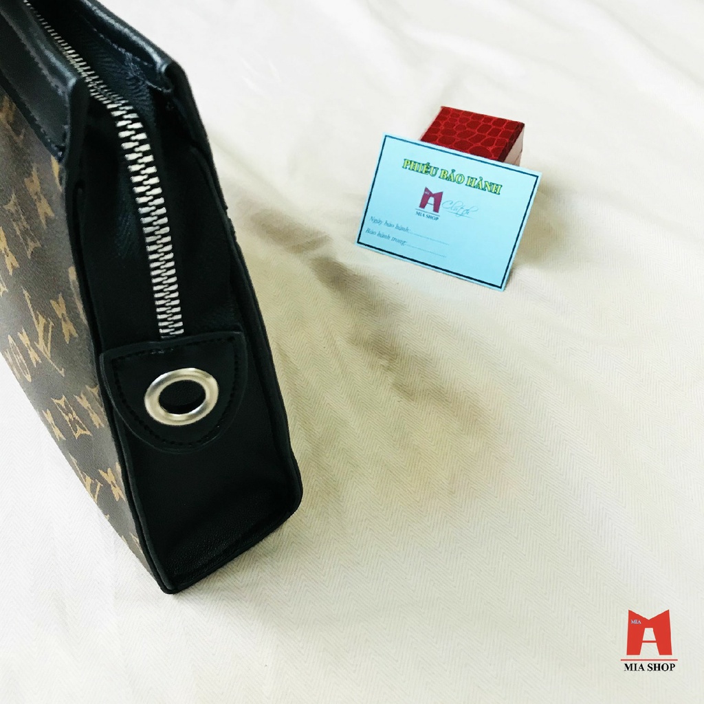 Ví Cầm Tay Nam Nữ Bản To Kẹp Nách Đựng Vừa Máy Tính Bảng Điện Thoại Da PU Cao Cấp Sang Trọng Màu Đen BTVLV19