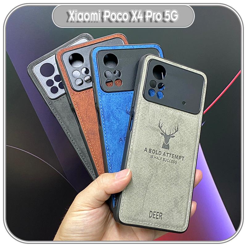 Ốp lưng cho Xiaomi Poco X4 Pro 5G giả da con hươu DEER