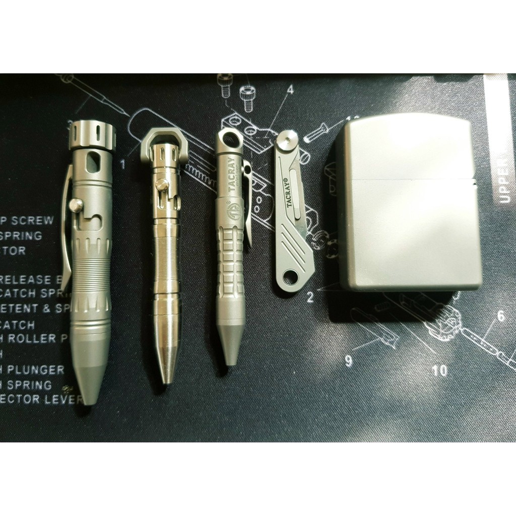 Móc khoá Titanium Tacray dao rọc giấy dùng lưỡi dao mổ
