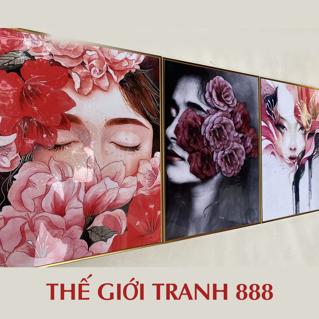 Tranh Treo tường Spa, Tranh tráng gương cao cấp dùng để trang trí spa phun xăm, tiệm nail, thẩm mỹ làm đẹp | 888