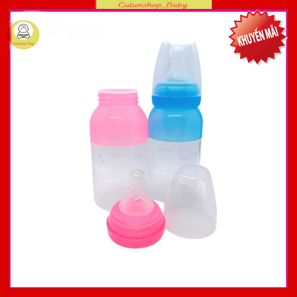 Bình sữa silicon baby love cổ chuẩn thân mềm 110ml cho bé